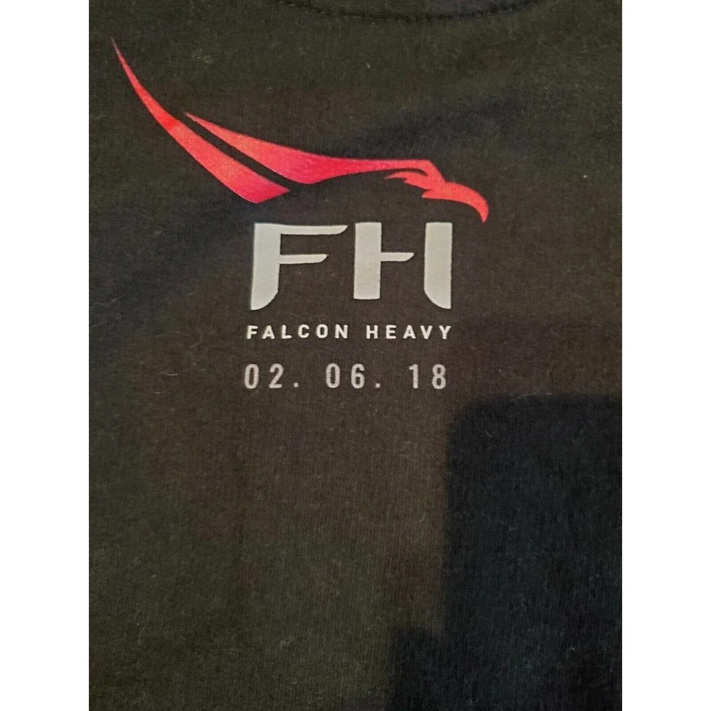 SpaceX Hoodie Pullover Falcon Heavy Earth Black Men’s Size Medium - Picture 6 of 8